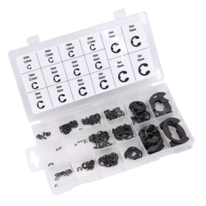Kit Clip Tipo "E" MM 255 Piezas Caja Plástica. TACTIX