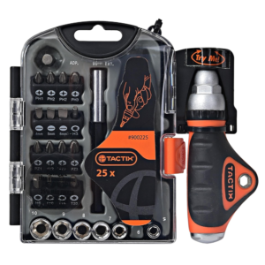 Socket Punta Torq Corto P-1/4 de 5 A 10MM Juego 25 Piezas. TACTIX