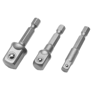 Adaptador Socket Espiga 1/4-Hexagonal a P-1/4M P-3/8M P-1/2M con Juego de 3 Piezas. TACTIX