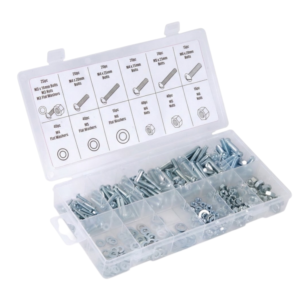 Kit Tornillo C/R Tuerca Arandela MM 360 Piezas Caja Plástica. TACTIX