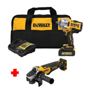 COMBO - DEWALT - Llave de Impacto de 1/2 Inalámbrica de 20V más Esmeriladora Angular de 4 1/2 Inalámbrica