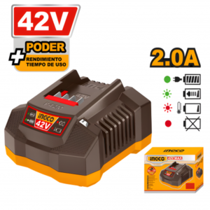 Cargador de Batería 42V Litio-On 2.0 Amperios 1 Hora. INGCO