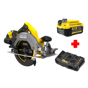 COMBO - STANLEY - Sierra Circular de 7-1/4 más Cargador Doble y Batería de 4 Amperios