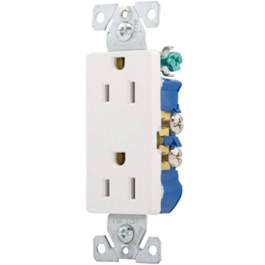 Tomacorriente Doble 15A/125V Decora STD Blanco. COOPER WIRING - Imagen 1
