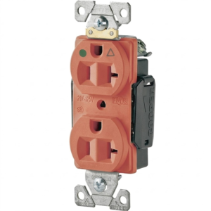 Tomacorriente Doble 20A/125V Hospitalario Naranja. COOPER WIRING