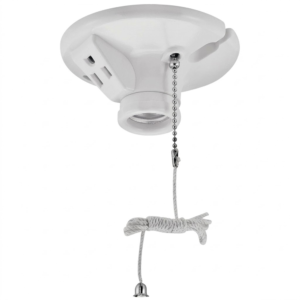 Roceta Plástica con Cadena Y Toma 250W-250V. COOPER WIRING