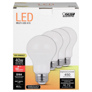 Bombillo Led 6/40W 120V 2,700K Paquete 4. FEIT ELECTRIC