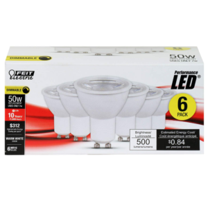 Bombillo Led MR16 5W/50W 3K 500L GU10 Paquete 6. FEIT ELECTRIC - Imagen 1