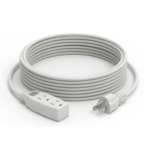 Extensión Eléctrica Blanca 16/3 AWG X 9' 3 Salidas. POWERZONE - Imagen 1