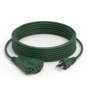 Extensión Eléctrica Verde 16/3 AWG X 8' 3 Salidas. POWERZONE - Imagen 1