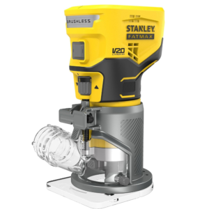 Fresadora (router) inalámbrica FATMAX de 20 V, capacidad de 1/4" y 5/16", motor sin escobillas, velocidad de 16.000 a 30.000 Revoluciones por Minutos, sin batería. STANLEY